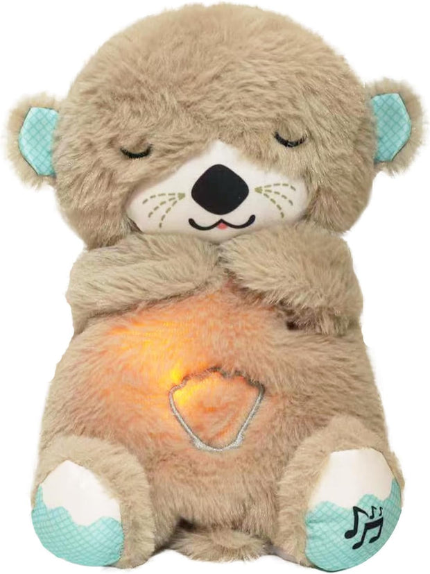 Breathing Teddy Bear with Music, Sound, Light and Breathing Motion | Baby Breathing Bear | Baby Sound Machine Breathing Otter | Baby Soothing Otter