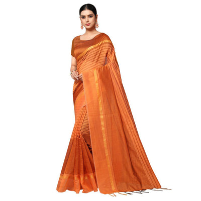 Women Designer Saree (Orange, 6.3 m)