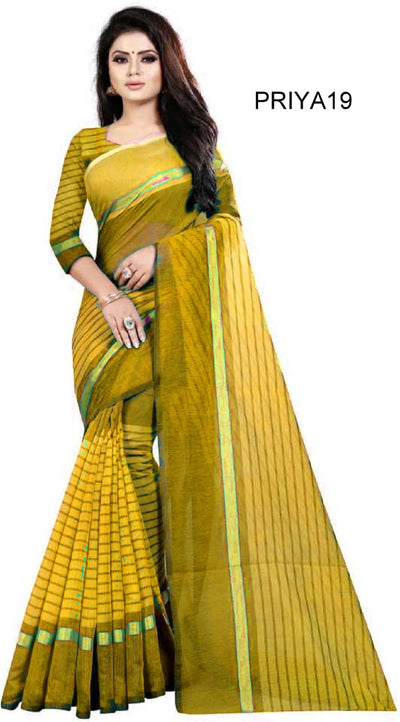 Women Designer Saree (Yellow, 6.3 m)