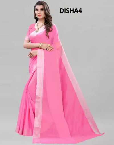 Women Designer Saree (Pink, 6.3 m)