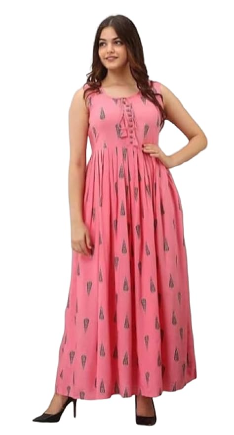 Stylish Womens Gown (Peach, S)