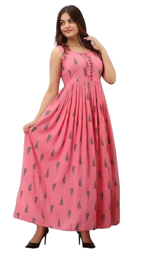 Stylish Womens Gown (Peach, S)