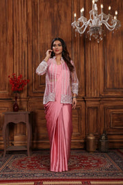 Pink Designer Soft Silk Ready to Wear Saree